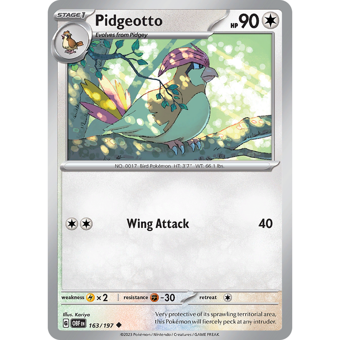 Pidgeotto (163/197) [Scarlet & Violet: Obsidian Flames] - Just $0.10! Shop now at Retro Gaming of Denver