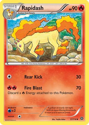Rapidash 017/114 - XY  Steam Siege Reverse Holofoil - for just $0.19! 