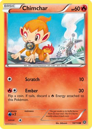 Chimchar 018/114 - XY  Steam Siege Reverse Holofoil - for just $0.20! 