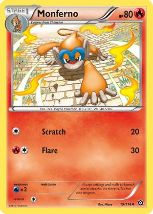 Monferno 019/114 - XY  Steam Siege - for just $0.07! 