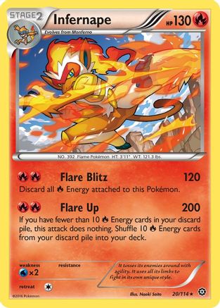 Infernape 020/114 - XY  Steam Siege Reverse Holofoil - for just $0.28! 