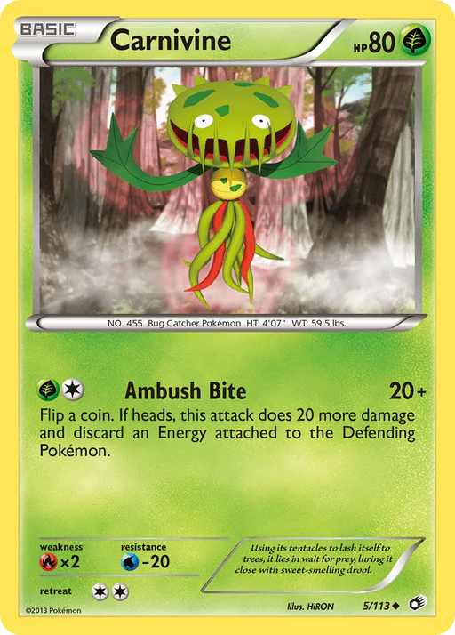 Carnivine (5/113) [Black & White: Legendary Treasures] - for just $0.15! 