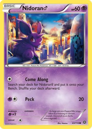 Nidoran M 043/114 - XY  Steam Siege - for just $0.05! 