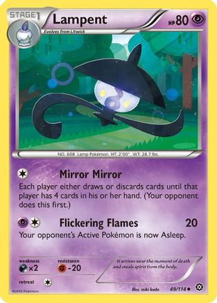 Lampent 049/114 - XY  Steam Siege Reverse Holofoil - for just $0.32! 