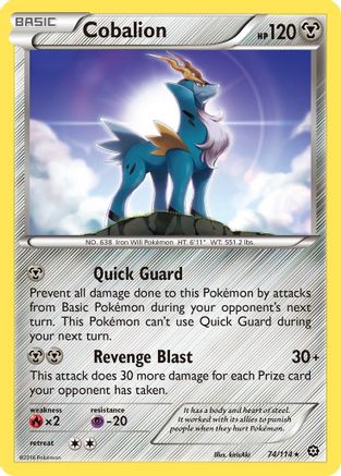 Cobalion 074/114 - XY  Steam Siege Reverse Holofoil - for just $0.27! 