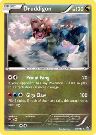 Druddigon 083/114 - XY  Steam Siege Reverse Holofoil - for just $0.28! 