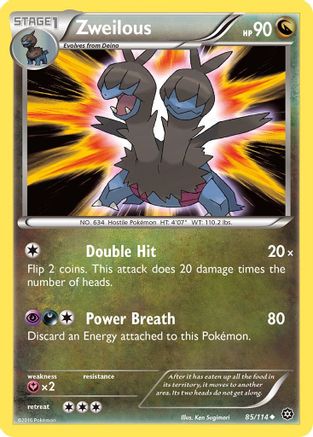 Zweilous 085/114 - XY  Steam Siege Reverse Holofoil - for just $0.20! 