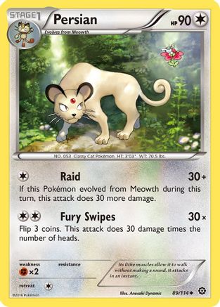 Persian 089/114 - XY  Steam Siege Reverse Holofoil - for just $0.25! 