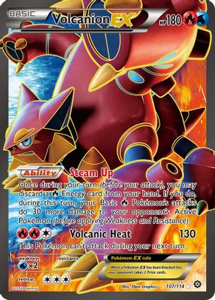 Volcanion EX (Full Art) 107/114 - XY  Steam Siege Holofoil - for just $3.57! 