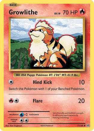 Growlithe 017/108 - XY  Evolutions Reverse Holofoil - for just $0.31! 