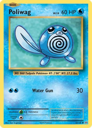 Poliwag 023/108 - XY  Evolutions Reverse Holofoil - for just $0.25! 