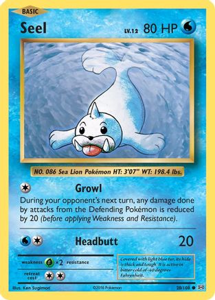Seel 028/108 - XY  Evolutions Reverse Holofoil - for just $0.20! 
