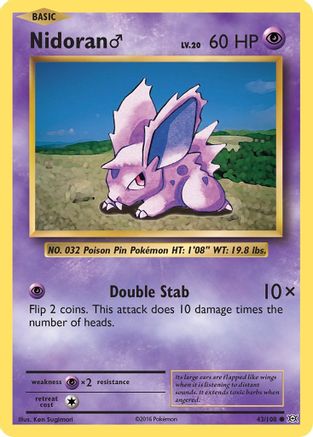 Nidoran M 043/108 - XY  Evolutions - for just $0.05! 