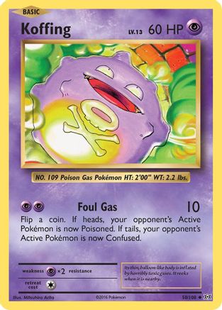 Koffing 050/108 - XY  Evolutions Reverse Holofoil - for just $0.22! 