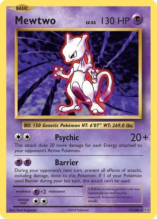 Mewtwo 051/108 - XY  Evolutions Reverse Holofoil - for just $1.52! 