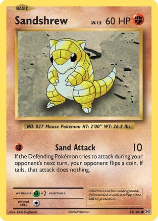 Sandshrew 054/108 - XY  Evolutions Reverse Holofoil - for just $0.10! 