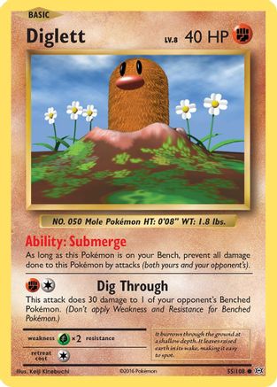 Diglett 055/108 - XY  Evolutions Reverse Holofoil - for just $0.20! 