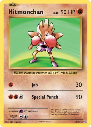 Hitmonchan 062/108 - XY  Evolutions Reverse Holofoil - for just $0.43! 