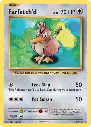Farfetch'd 068/108 - XY  Evolutions Reverse Holofoil - for just $0.35! 