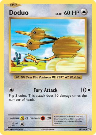 Doduo 069/108 - XY  Evolutions Reverse Holofoil - for just $0.18! 