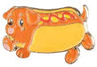 Squishable Dachshund Hot Dog Enamel Pin - for just $10! 