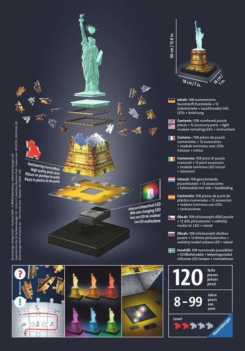 Puzzle: 3D Puzzle - Statue of Liberty Night Edition - Just $36.99! Shop now at Retro Gaming of Denver