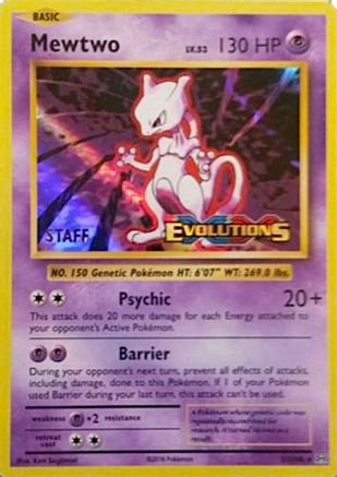 Mewtwo (Prerelease) [Staff] 051/108 - XY Promos Holofoil - for just $278! 