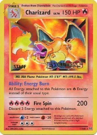 Charizard (Prerelease) 011/108 - XY Promos Holofoil - for just $5! 
