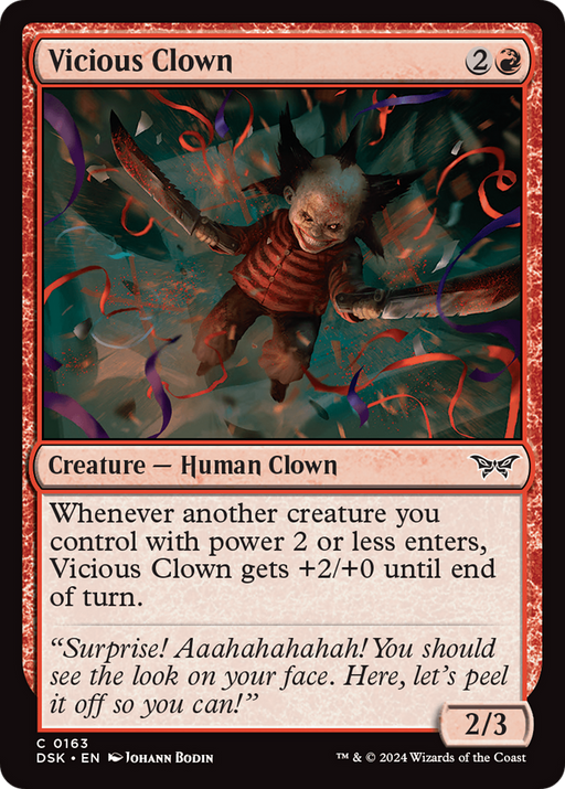 Vicious Clown (DSK-163) - Duskmourn: House of Horror Foil - for just $0.01! 