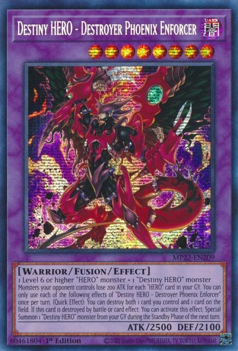 Destiny HERO - Destroyer Phoenix Enforcer [MP22-EN209] Prismatic Secret Rare - for just $0.75! 