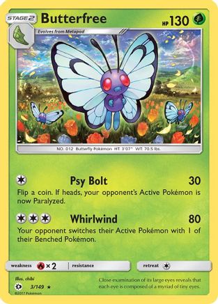 Butterfree 003/149 - SM Base Set Reverse Holofoil - for just $0.37! 