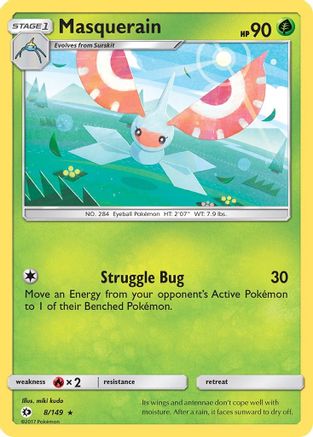Masquerain 008/149 - SM Base Set - for just $0.05! 