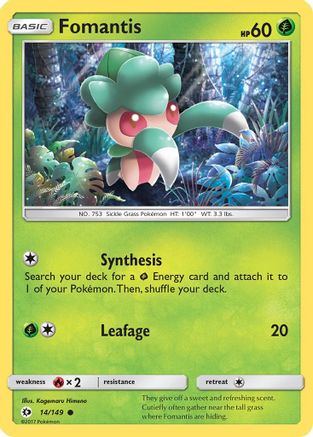Fomantis 014/149 - SM Base Set Reverse Holofoil - for just $0.13! 