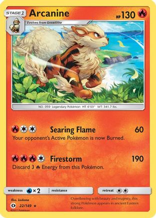 Arcanine 022/149 - SM Base Set Holofoil - for just $0.59! 