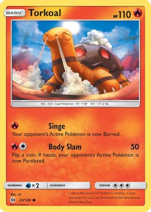 Torkoal 023/149 - SM Base Set Reverse Holofoil - for just $0.10! 