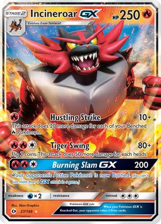 Incineroar GX 027/149 - SM Base Set Holofoil - for just $0.88! 
