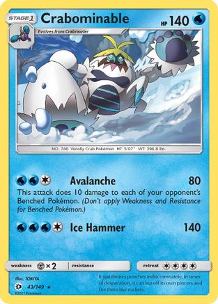 Crabominable 043/149 - SM Base Set - for just $0.05! 