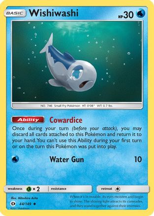 Wishiwashi 044/149 - SM Base Set Reverse Holofoil - for just $0.14! 