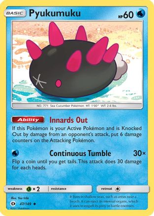 Pyukumuku 047/149 - SM Base Set Reverse Holofoil - for just $0.18! 
