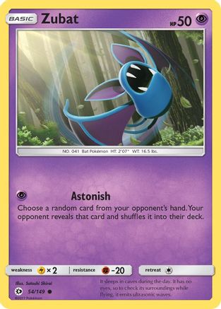 Zubat 054/149 - SM Base Set Reverse Holofoil - for just $0.13! 