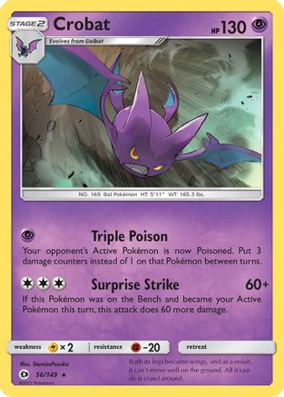 Crobat 056/149 - SM Base Set Holofoil - for just $0.20! 
