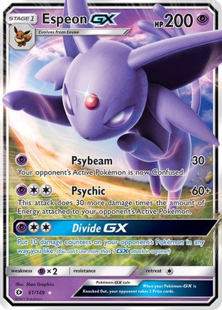 Espeon GX 061/149 - SM Base Set Holofoil - for just $2.18! 