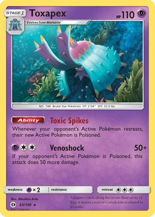 Toxapex 063/149 - SM Base Set Holofoil - for just $0.25! 