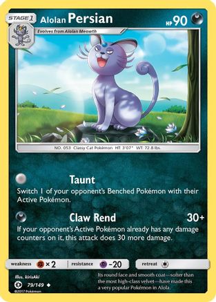 Alolan Persian 079/149 - SM Base Set Reverse Holofoil - for just $0.25! 