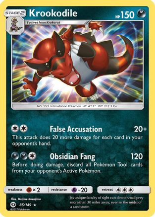 Krookodile 085/149 - SM Base Set Reverse Holofoil - for just $0.20! 