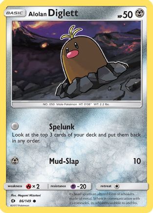 Alolan Diglett 086/149 - SM Base Set - for just $0.08! 