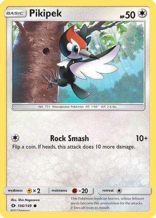 Pikipek 106/149 - SM Base Set Reverse Holofoil - for just $0.14! 