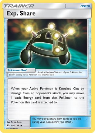 Exp. Share 118/149 - SM Base Set Reverse Holofoil - for just $0.15! 