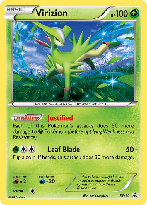 Virizion (BW70) [Black & White: Black Star Promos] - for just $0! 