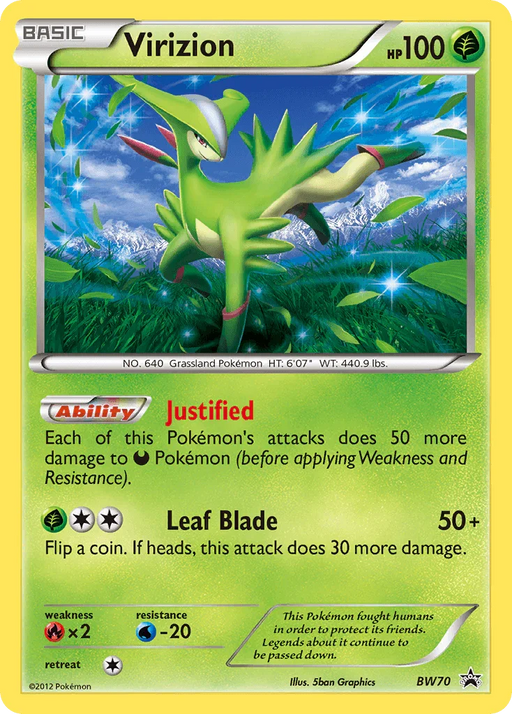 Virizion (BW70) [Black & White: Black Star Promos] - for just $0! 